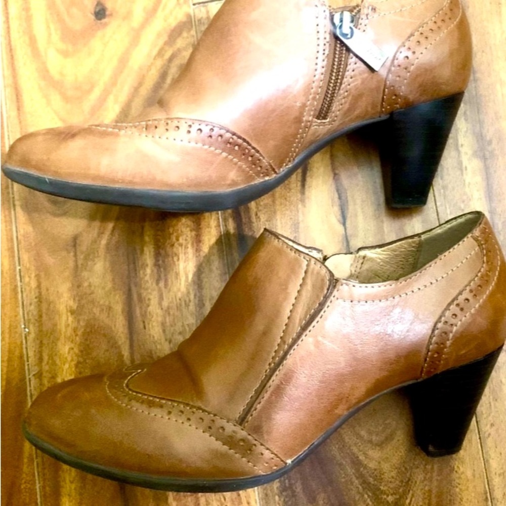 Nurture Brown Leather Haddie Ankle Boots